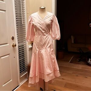 Ganni Light Pink Long Sleeve Dress